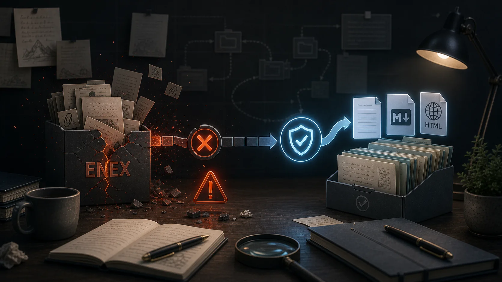 ENEX の先へ：Evernote エクスポートが壊れる理由と対策